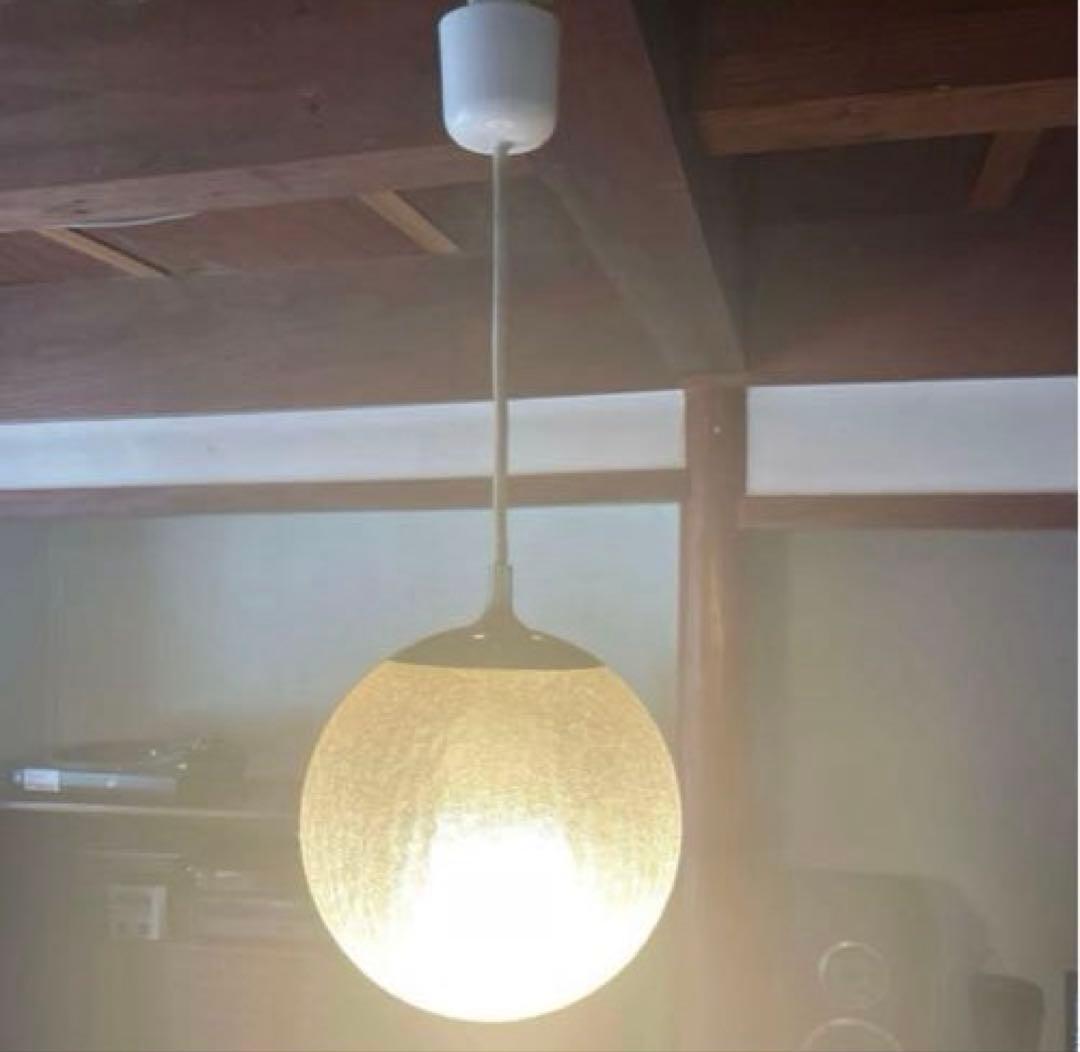 美品　ヴィンテージ　ガラスボール　シェードライト　ペンダントライト　優しい　正円