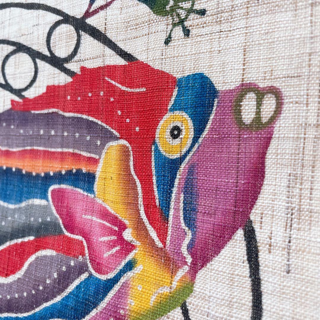 琉球紅型 びんがた 掛軸 城間栄順 沖縄 壁掛け インテリア 染物