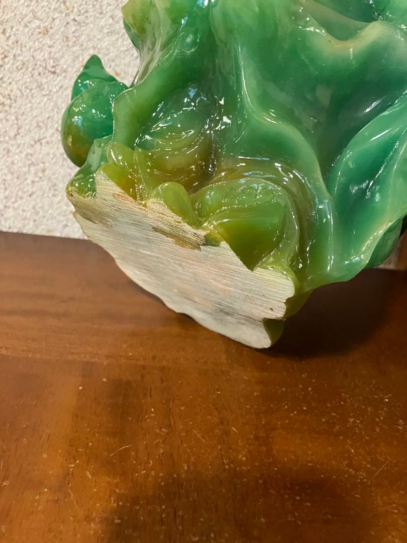 翡翠　布袋様　置物　中古　縁起物