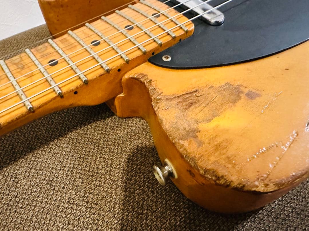 詳細不明、年代物のビンテージテレキャス（リペア工房にて組み上げ）