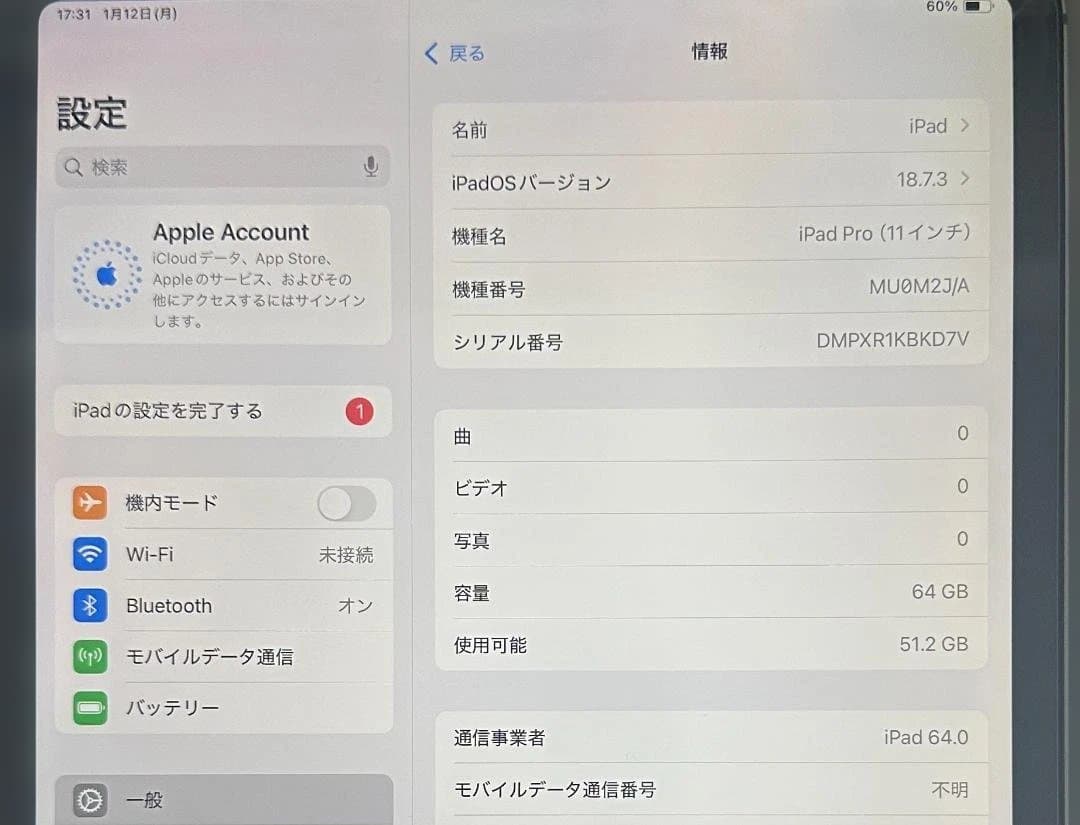Apple iPad Pro (11インチ) スペースグレー 64GB