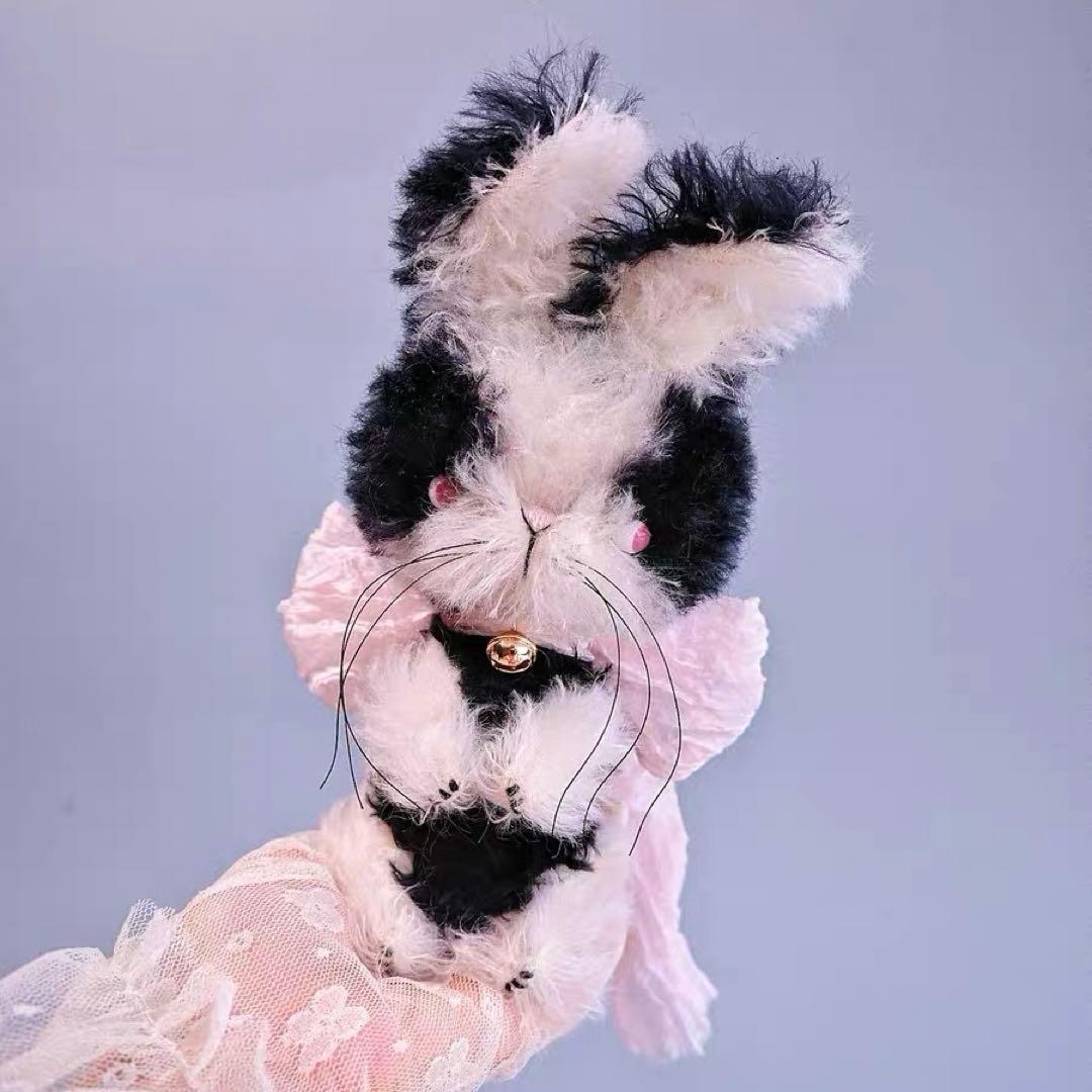 甘えん坊黒兎ちゃん アーティストベア テディバニー ぬいぐるみ ハンドメイド