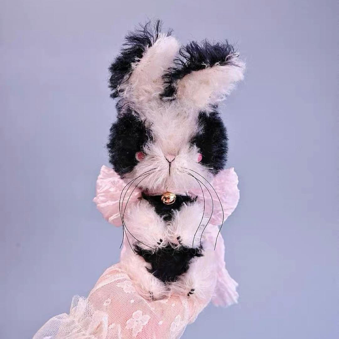甘えん坊黒兎ちゃん アーティストベア テディバニー ぬいぐるみ ハンドメイド