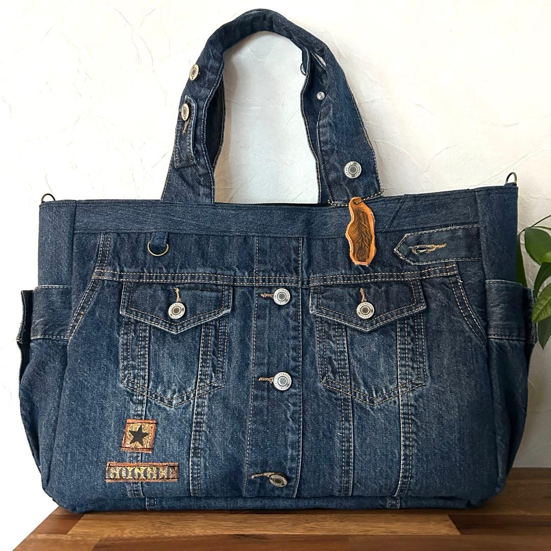 982.デニムリメイク トートバッグ　ジージャン