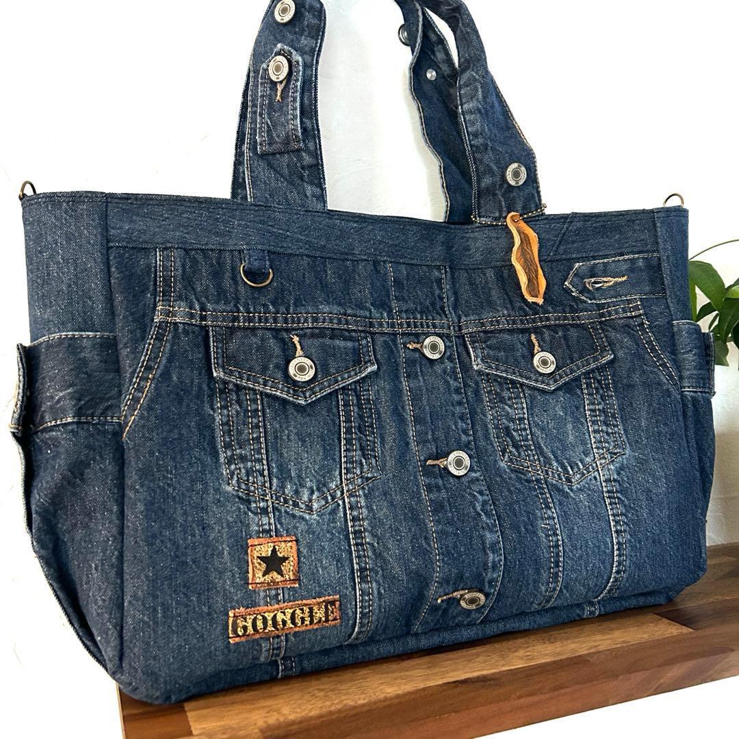982.デニムリメイク トートバッグ　ジージャン