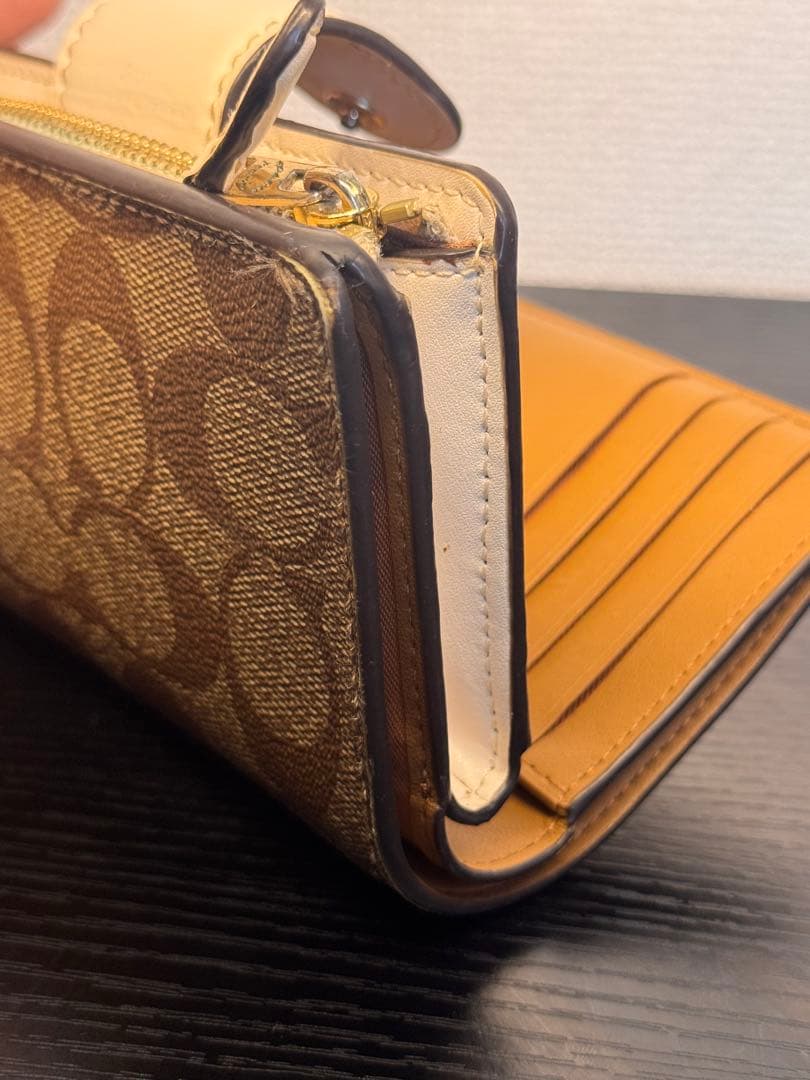 COACH コーチ シグネチャー 二つ折り財布 ブラウン 目立った傷汚れなし