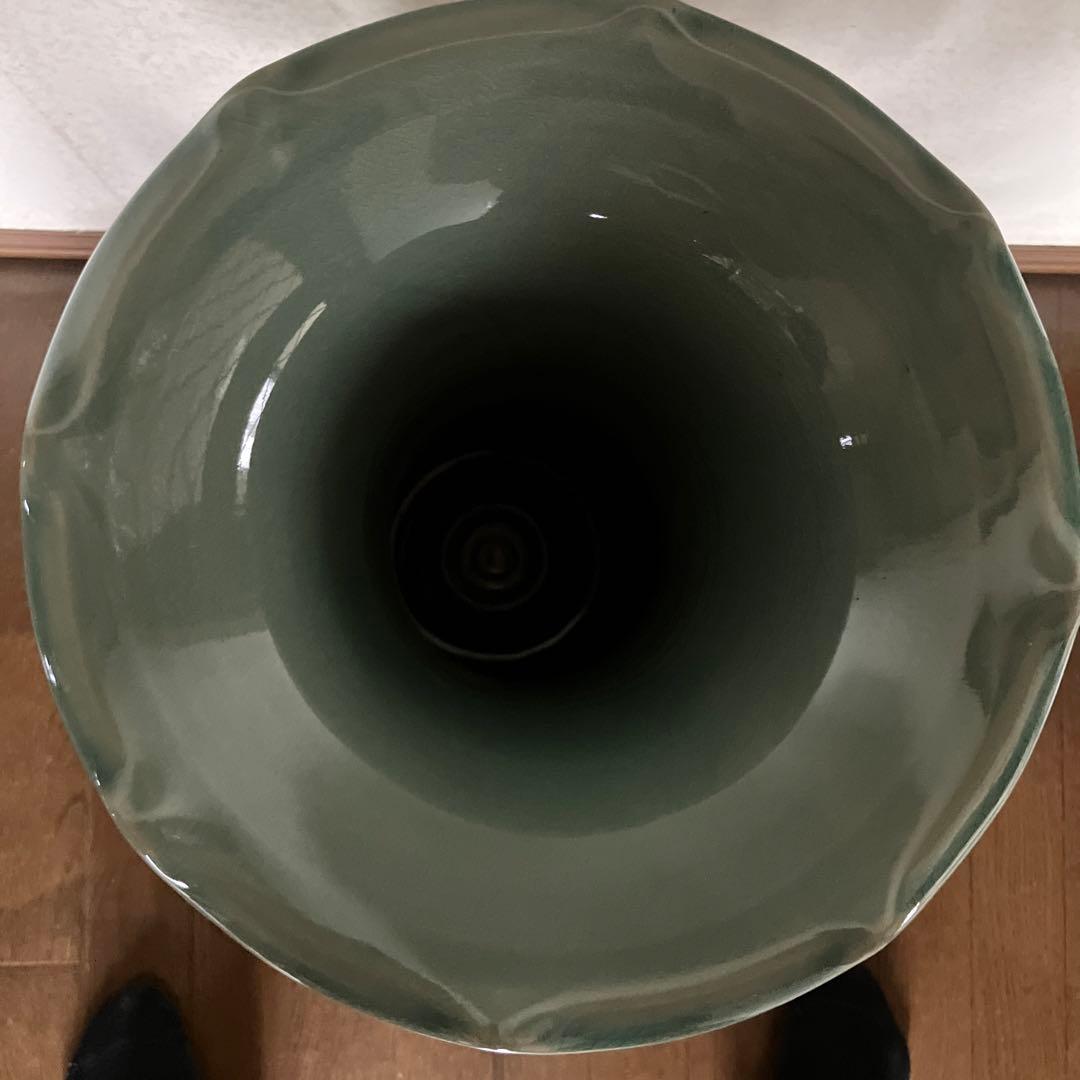 ★最終特価【希少•良品】在銘青山作　高麗青磁 特大飾り壺