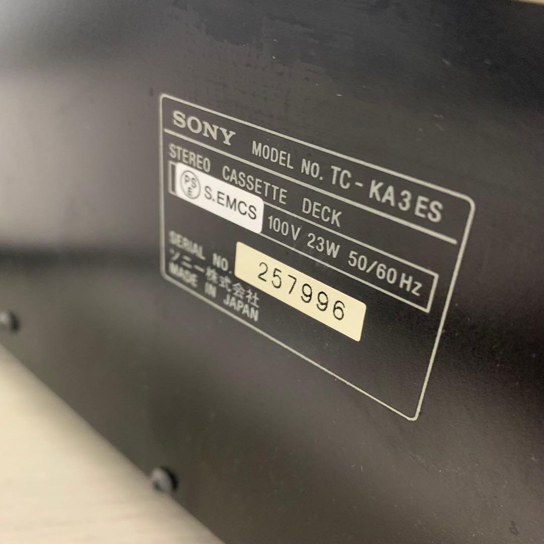 【ジャンク】SONY/ソニー　カセットデッキ TC-KA3ES リモコン付