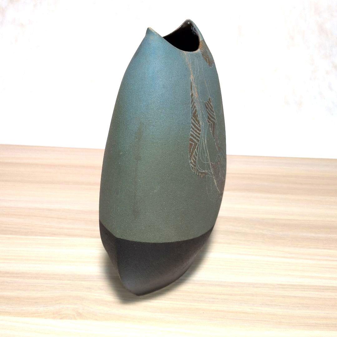 小林政美氏作 焼〆釉彩器