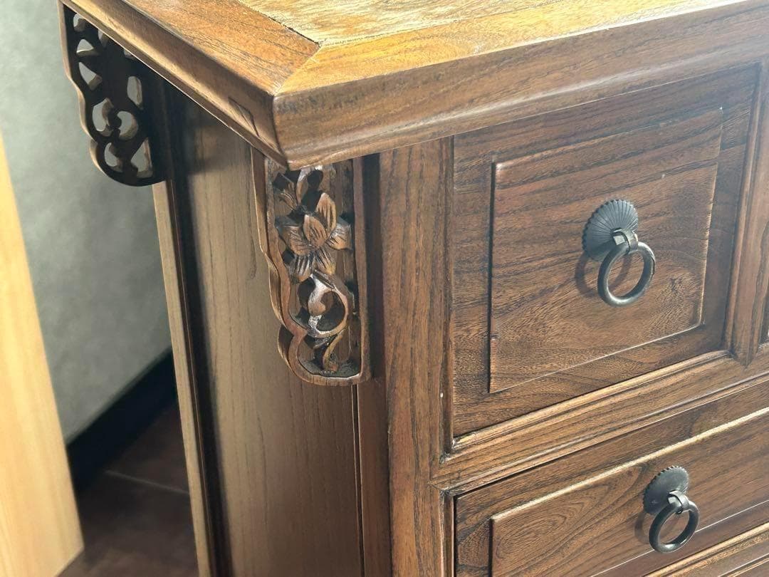 李氏朝鮮　アンティーク　キャビネット　無垢材　サイドボード　レトロ　棚　GH