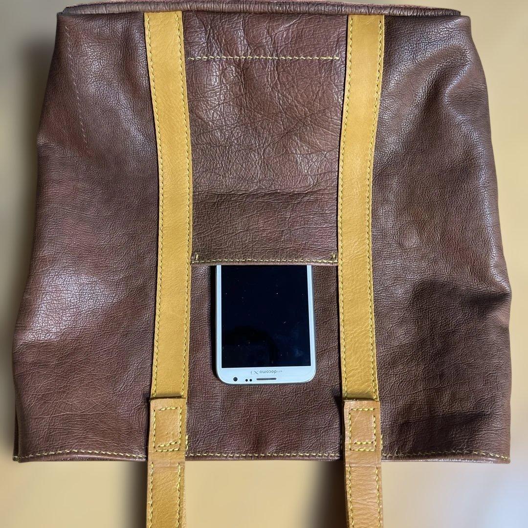 トートバック　本革(牛)　手作り　大型　材料代のみ