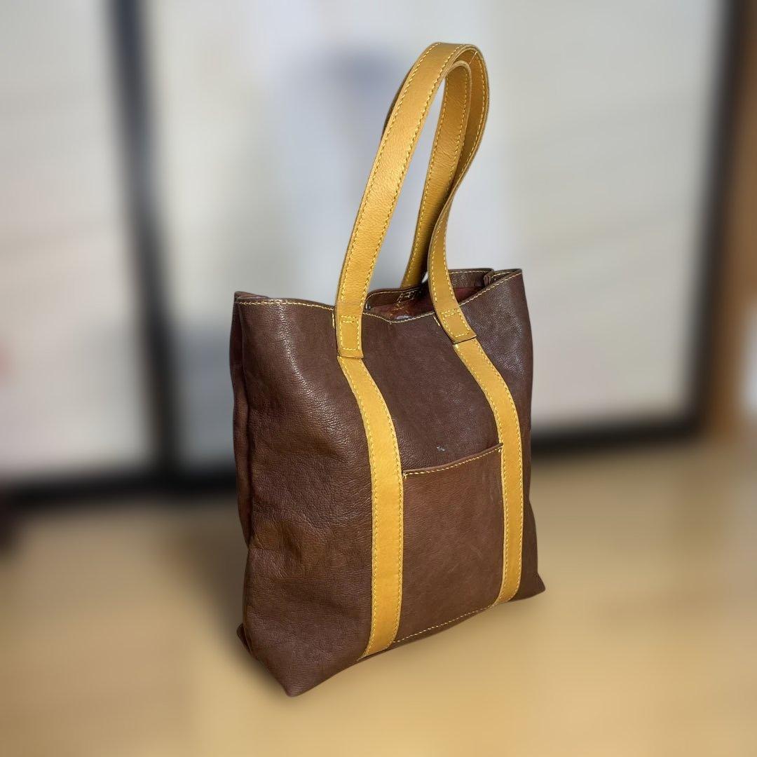 トートバック　本革(牛)　手作り　大型　材料代のみ