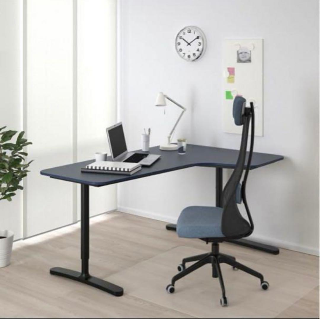Bekant Ikea L字型 ブラック 木製デスク