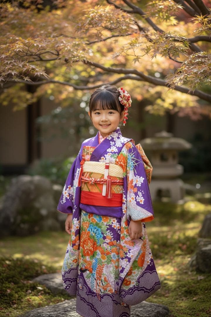 お買い得品♡七五三　7歳　女の子　フルセット　一式　紫系