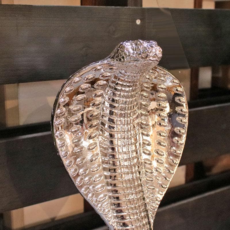 コブラ ヴァイパー シルバー 毒蛇 置物 インテリア 143-138-022