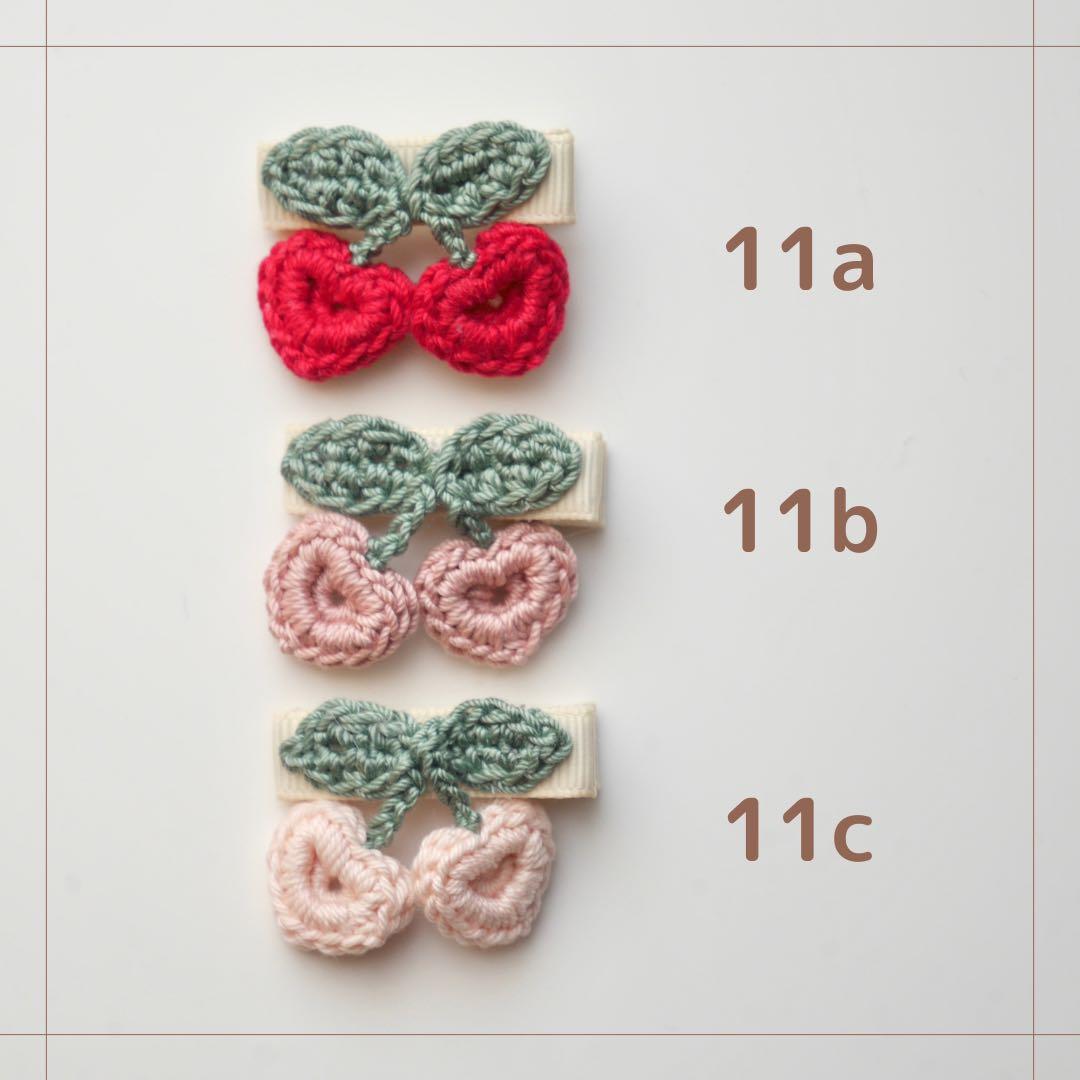【オーダー♡ハートのさくらんぼ 11a-11c】ヘアクリップ
