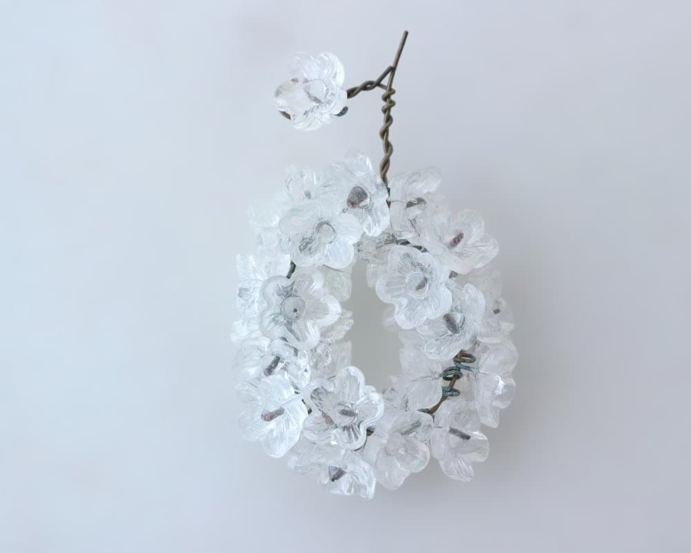6,透明な花のガラスパーツビンテージアクセサリー素材