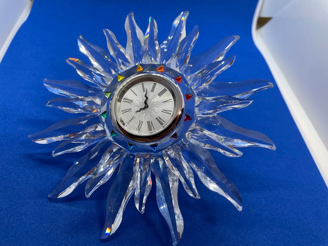 【美品】スワロフスキー　置物　時計　オブジェ