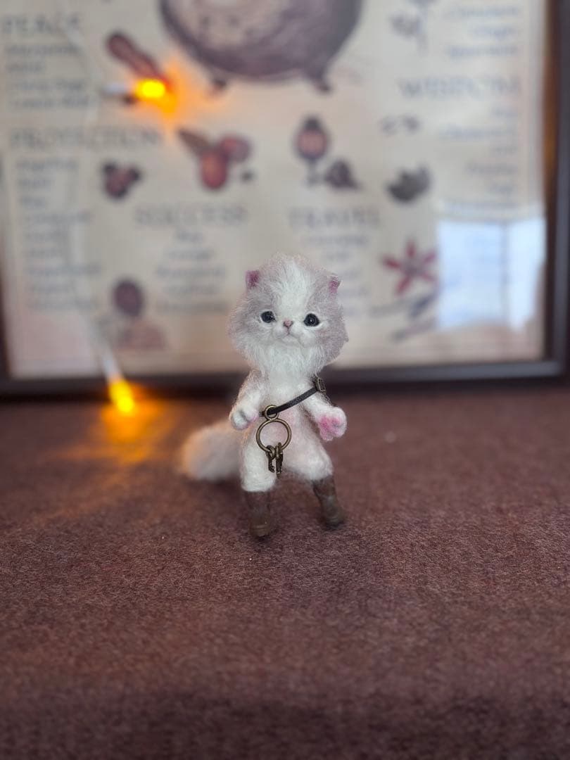 アートドール　スチームパンク猫No.078　羊毛フェルト