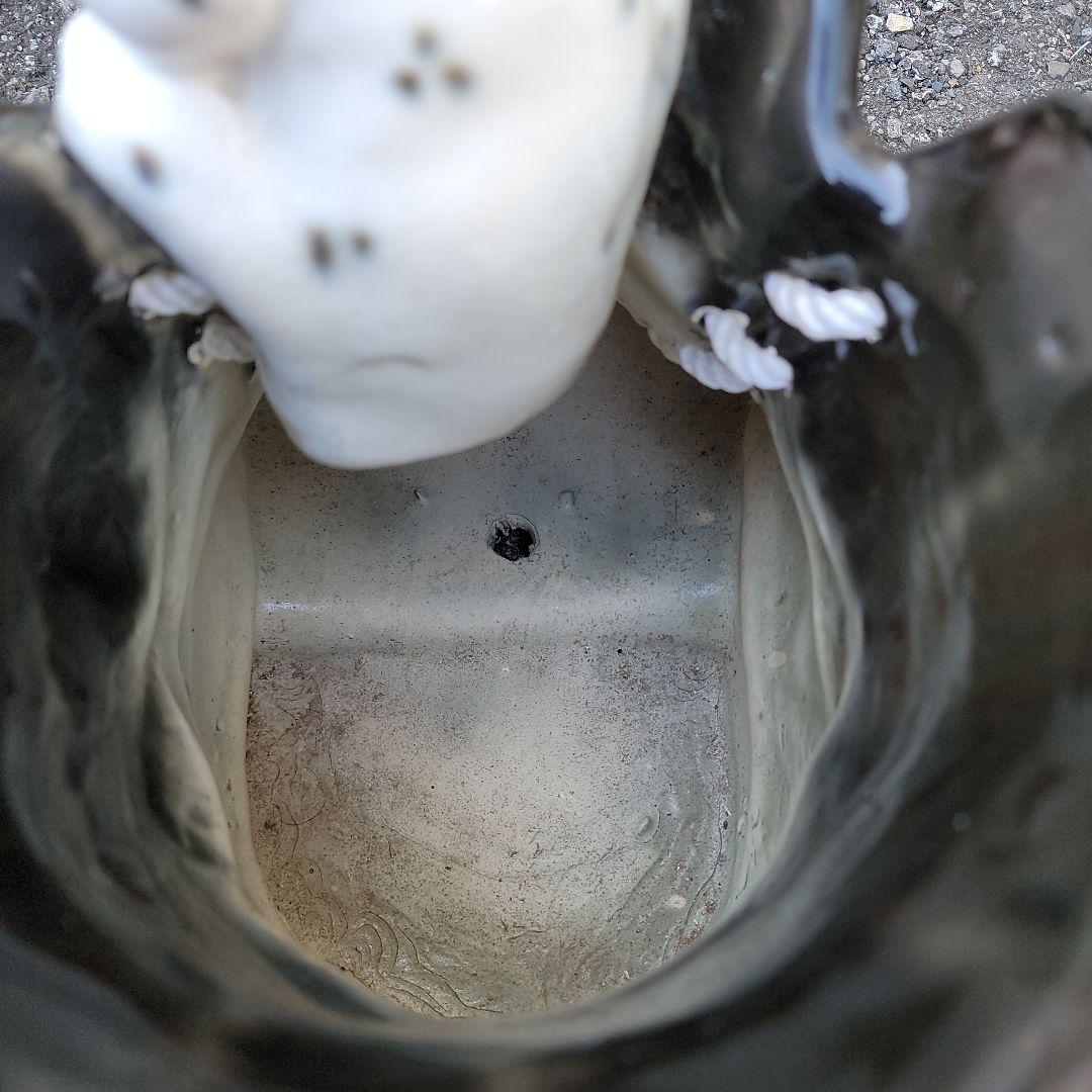 大型ガーデンオブジェ　プランター　置物　犬のフィギュア付き　ヴィンテージ