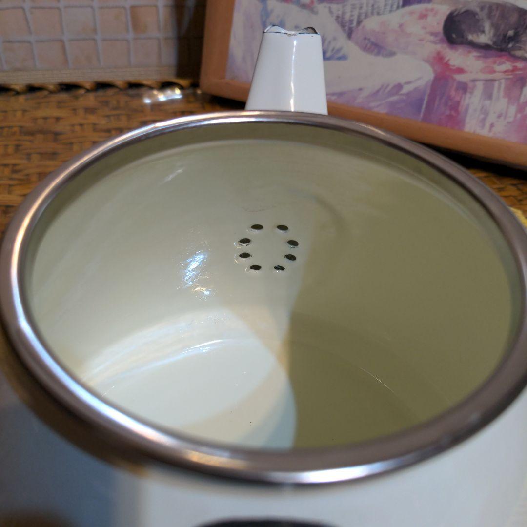 未使用 丸菱 ホーロー ケトル アートぶどう柄 カラフルポップ ビタミンカラー