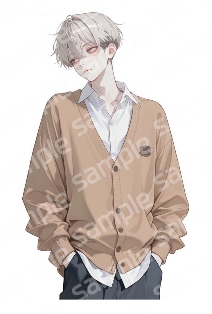 おすそ分け　コラージュ素材　男子　制服