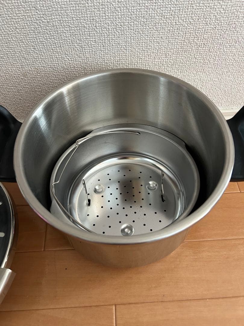 圧力鍋 ステンレス製 蒸し器付き