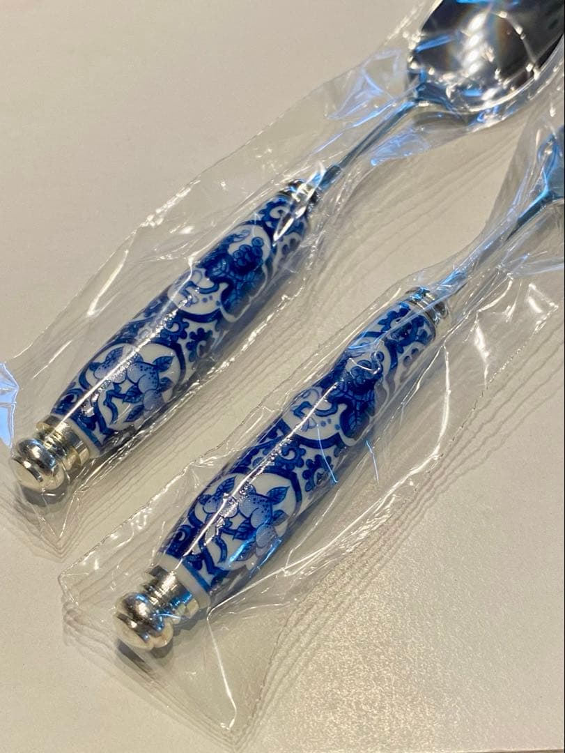 未使用 ORIENTAL カトラリーセット 10本 木箱入 高級 陶器ハンドル