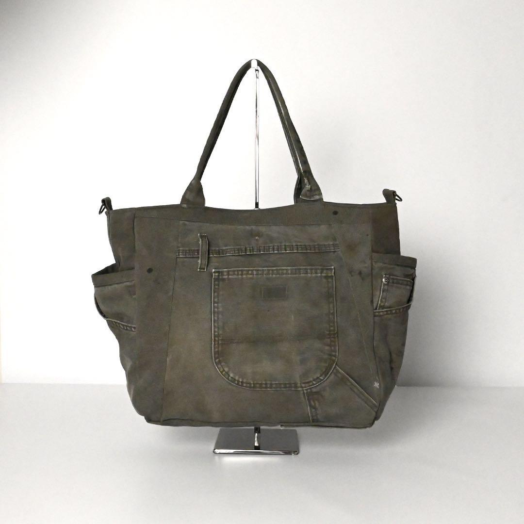 トートバッグ デニム ハンドメイド リメイクデニム　サイドポケット ユニセックス