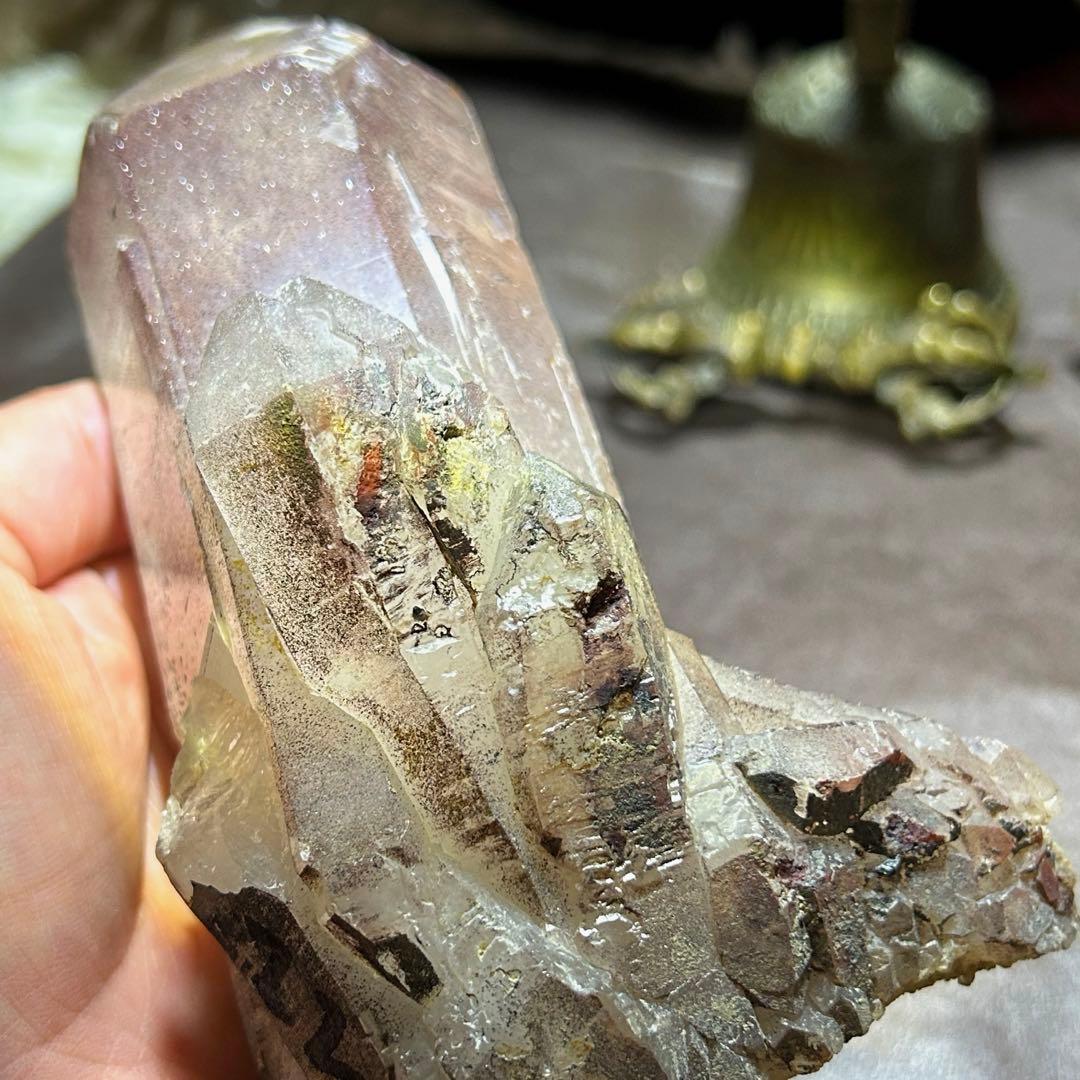 ☆ chie様帝王秘宝！ブラック　レッド　スーパーセブン　水晶　クラスター　原石