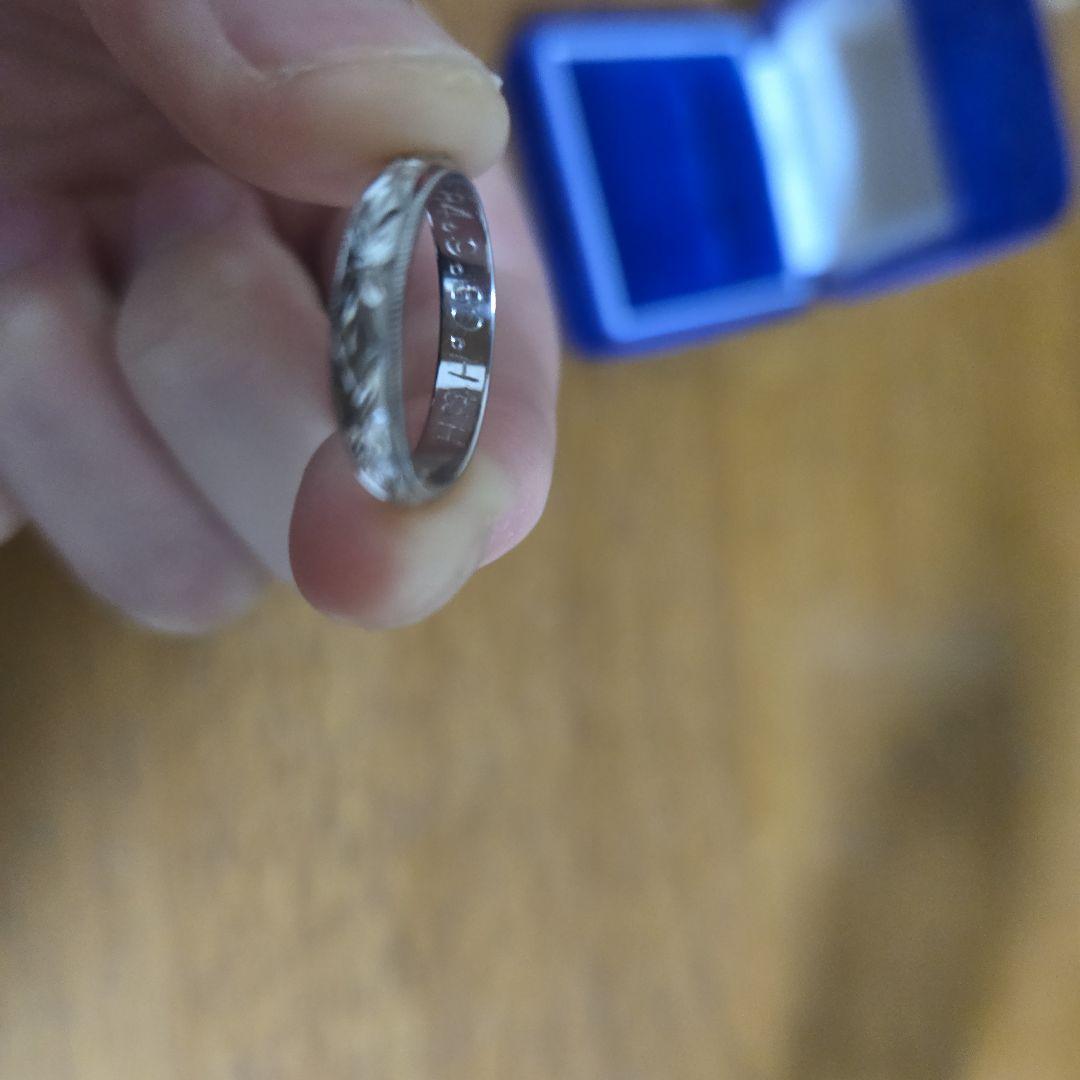 プラチナ　和彫り地金リング Pt900 結婚指輪 8号