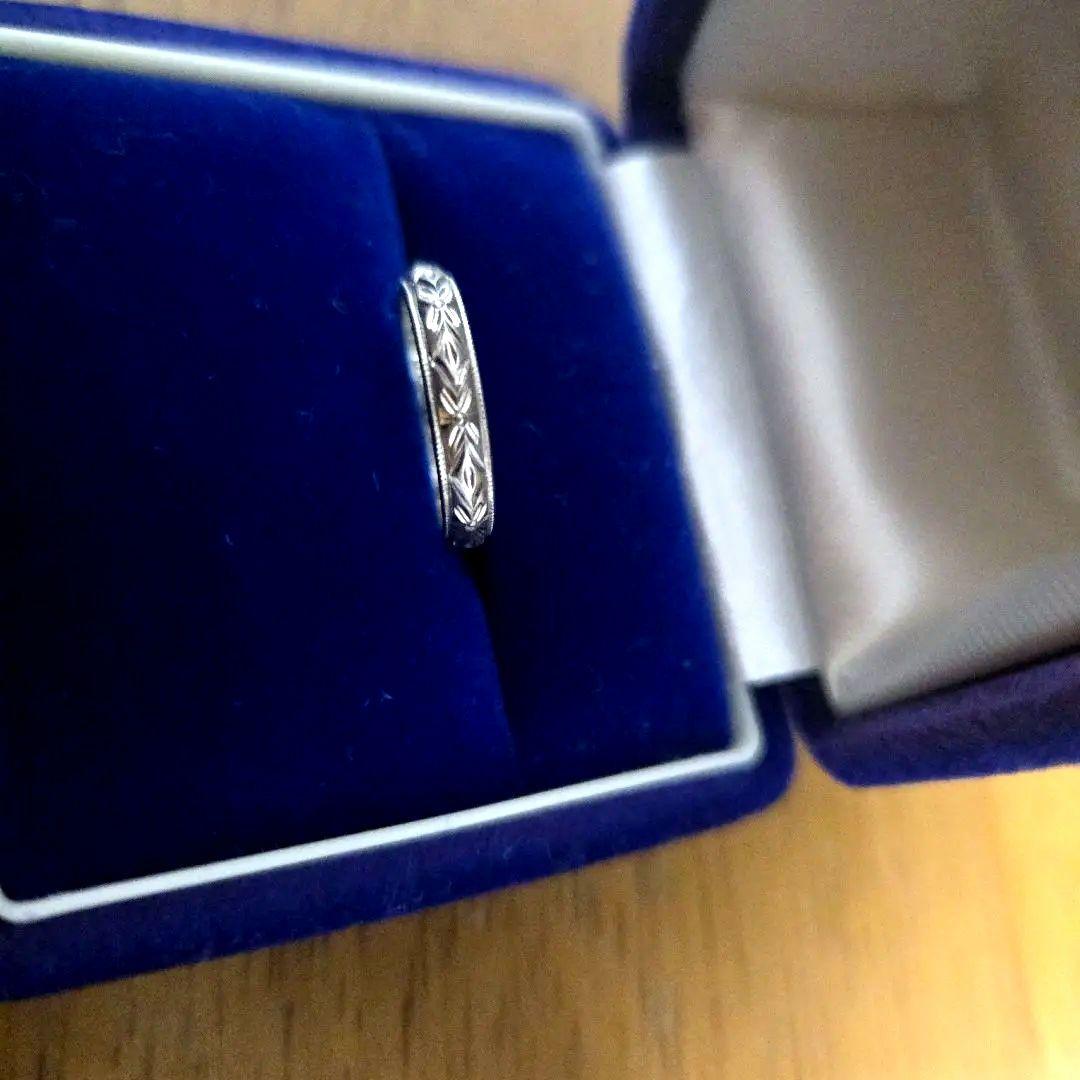 プラチナ　和彫り地金リング Pt900 結婚指輪 8号