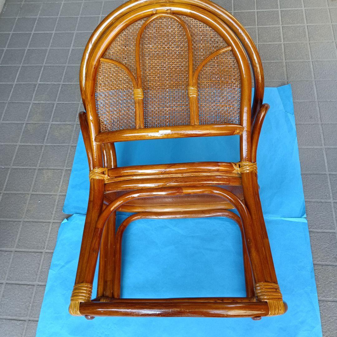 ❤❤❤最高級クラス！レトロ！美品！藤ラタン肘掛け座椅子＆新品クッション付き