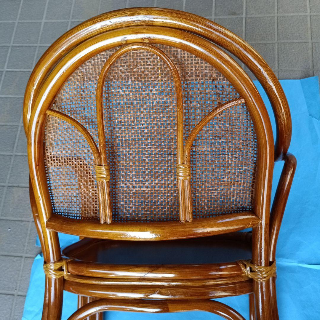 ❤❤❤最高級クラス！レトロ！美品！藤ラタン肘掛け座椅子＆新品クッション付き