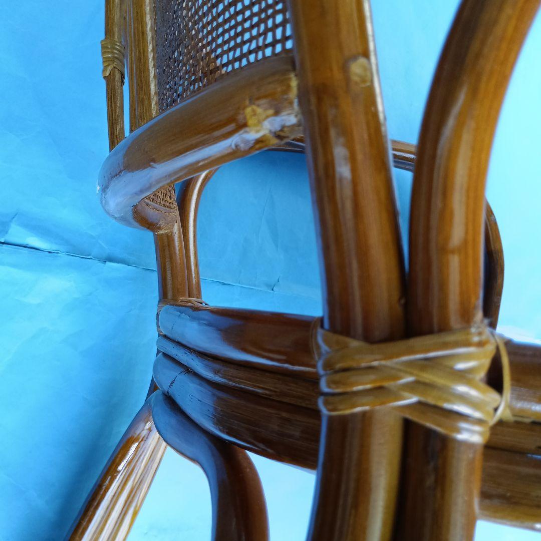 ❤❤❤最高級クラス！レトロ！美品！藤ラタン肘掛け座椅子＆新品クッション付き