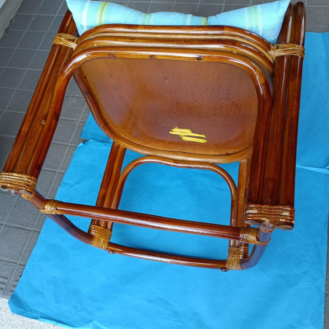 ❤❤❤最高級クラス！レトロ！美品！藤ラタン肘掛け座椅子＆新品クッション付き