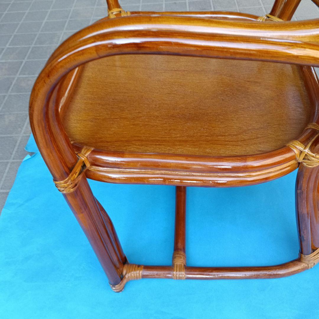 ❤❤❤最高級クラス！レトロ！美品！藤ラタン肘掛け座椅子＆新品クッション付き