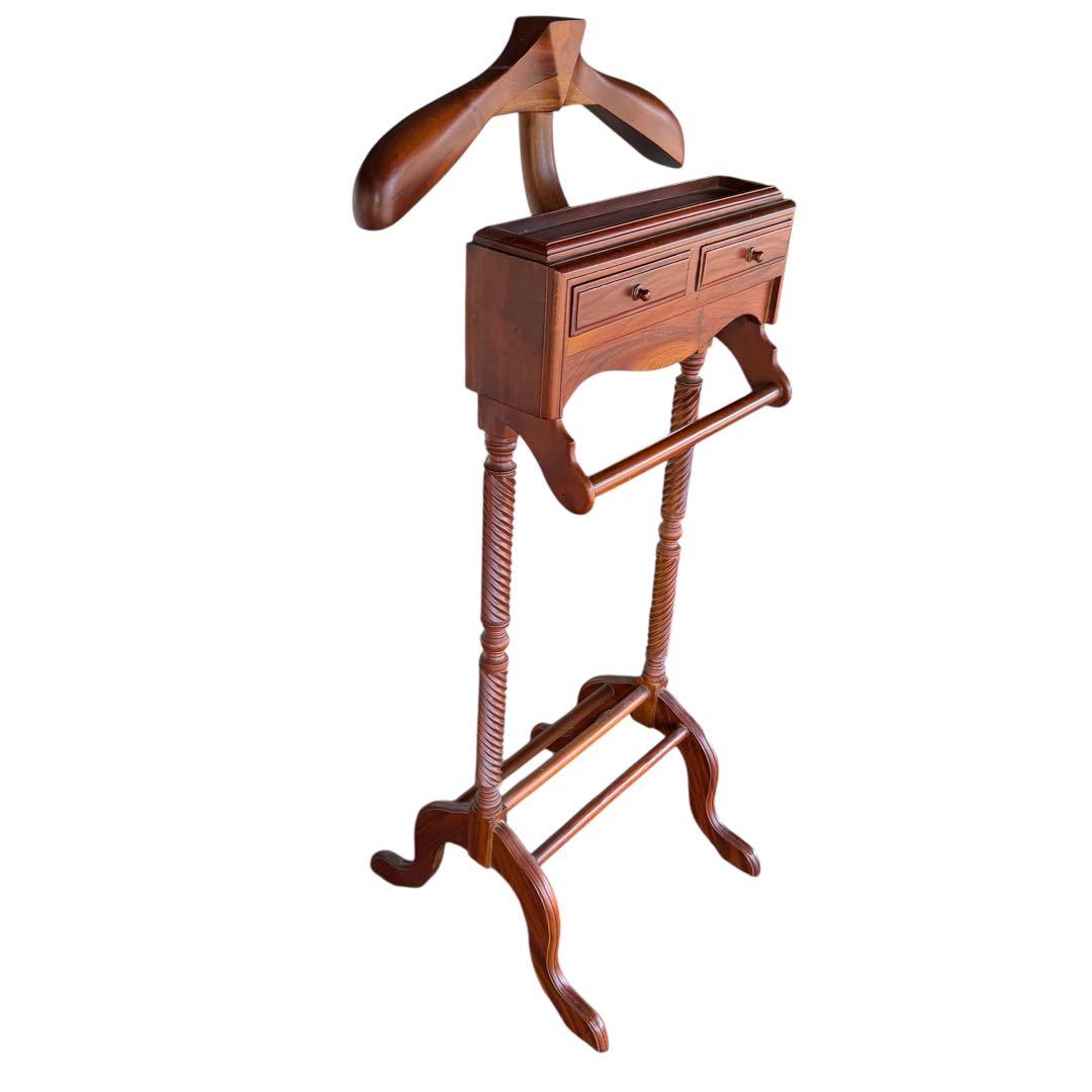 アンティーク調 木製バレットスタンド 収納付き 一点物