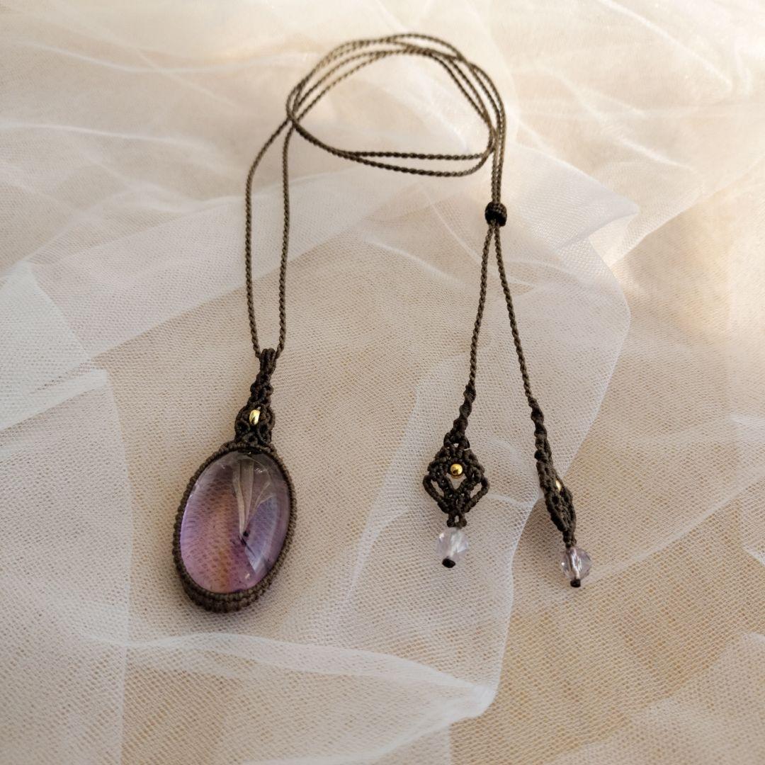 アメトリン　マクラメ編みネックレス