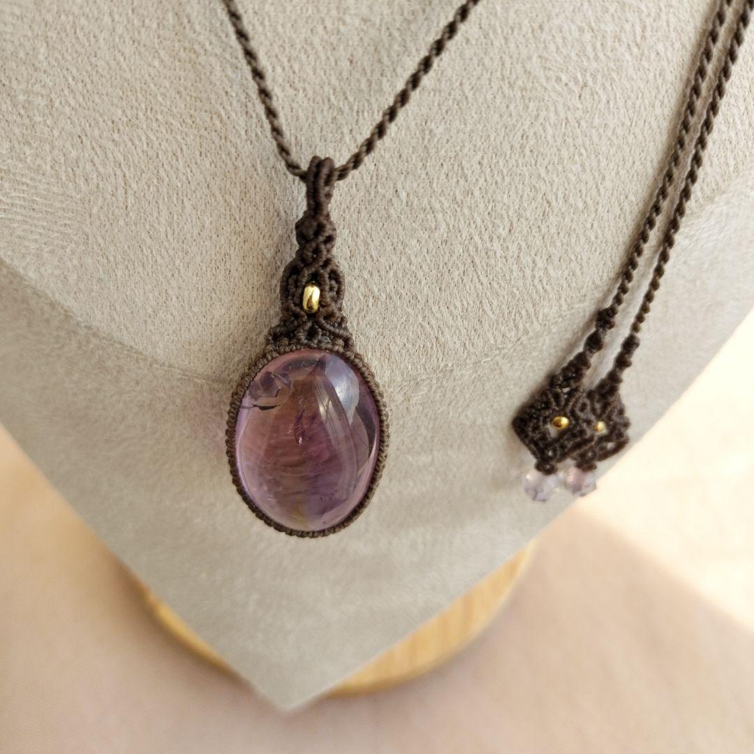 アメトリン　マクラメ編みネックレス