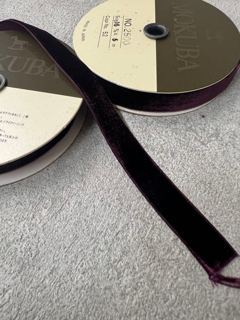 ぽ*中様 木馬 MOKUBA ベルベットリボン13ロールサンリボン2ロール　計1