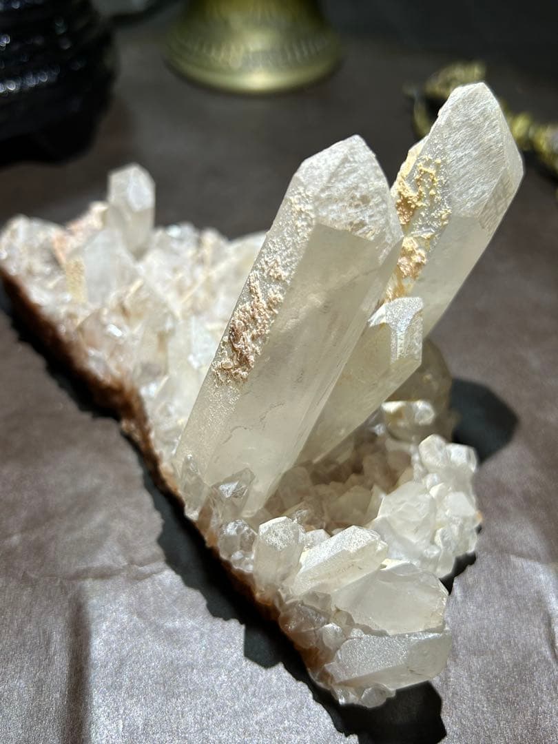 ☆別格高級品！レムリアンシード　クラスター　水晶　原石　帝王秘宝！極美