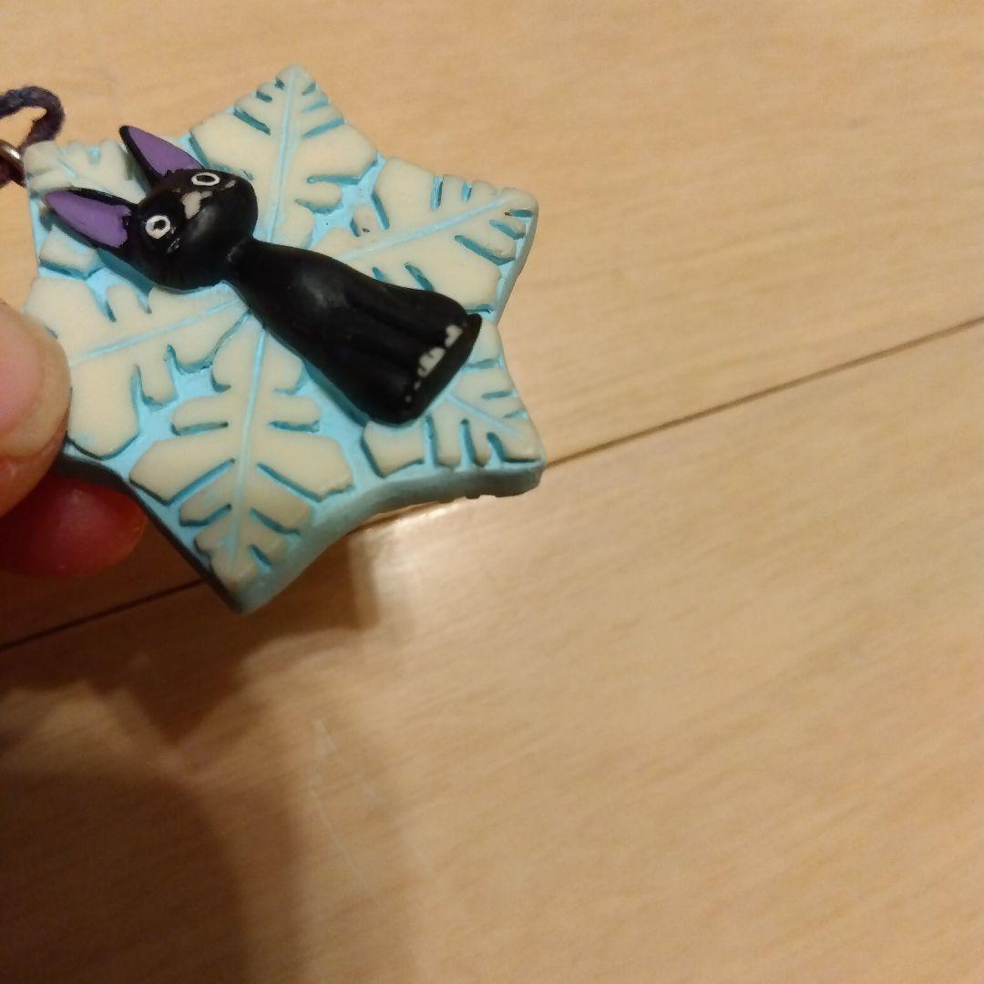 ジブリ　ストラップ ３点セット ネコバス　ジジ　雪の結晶　レリーフオーナメント