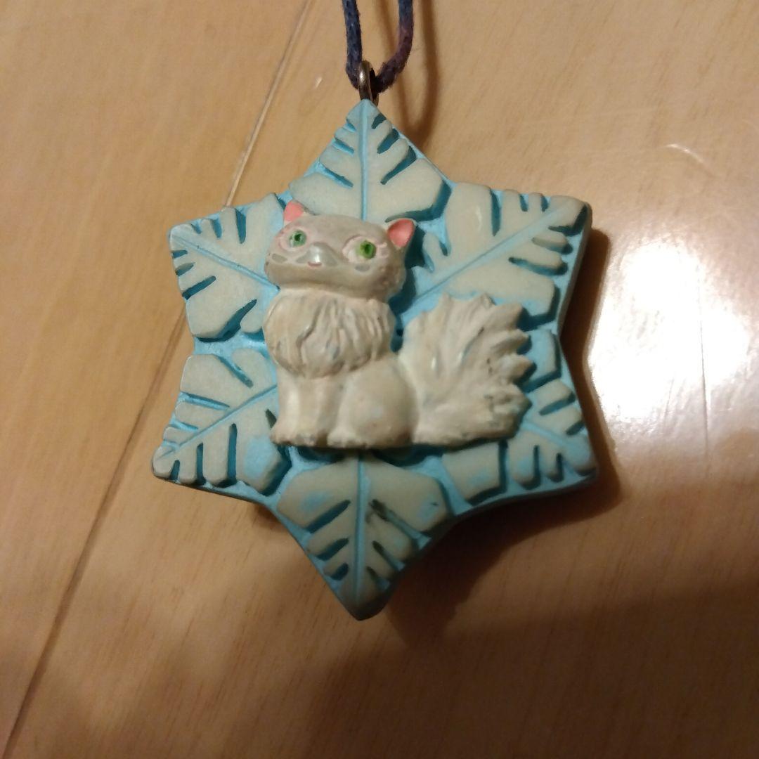 ジブリ　ストラップ ３点セット ネコバス　ジジ　雪の結晶　レリーフオーナメント
