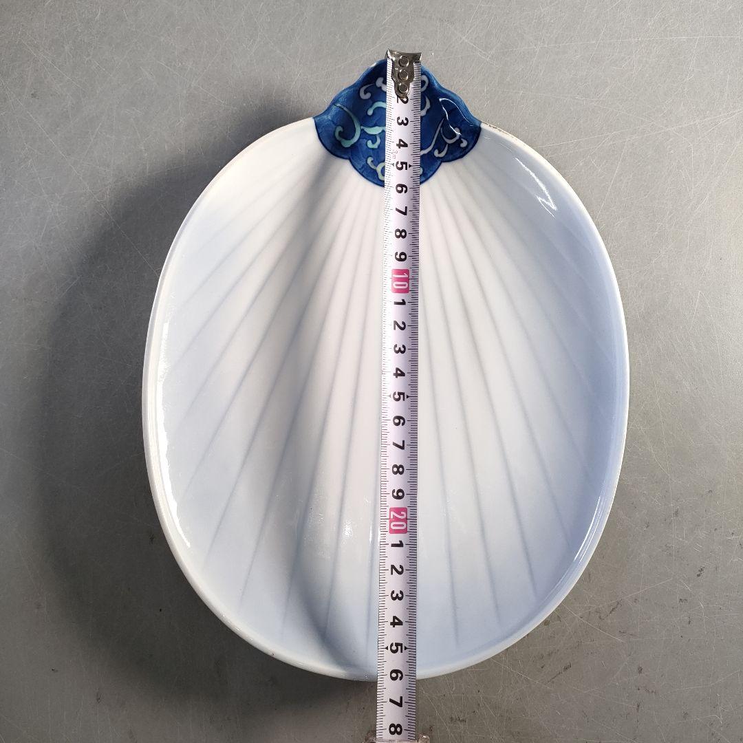 A1378-4/有田焼/富右衛門窯/団扇形皿11客/飾皿/盛皿/菓子皿/懐石道具