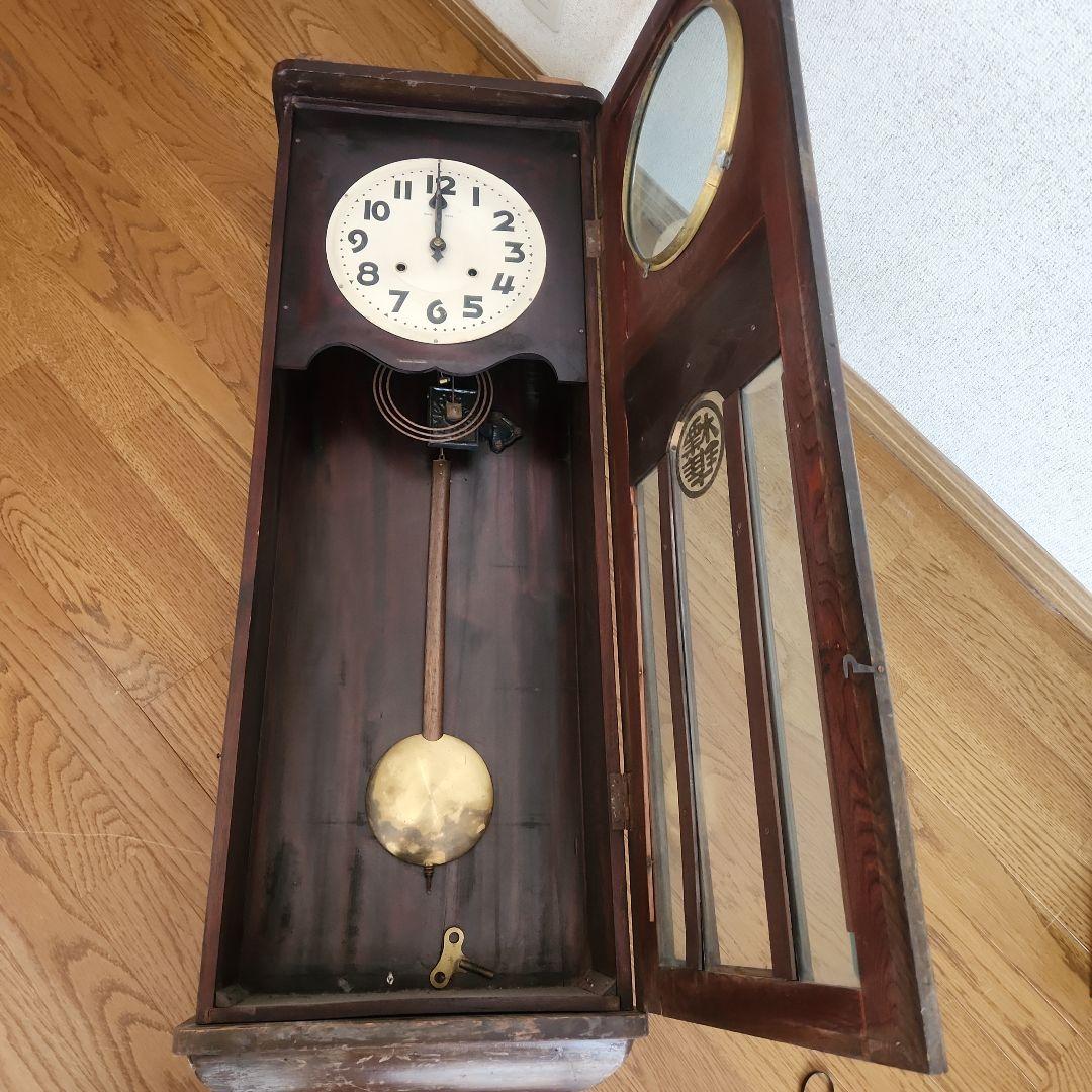 ボンボン時計　ジャンク品　インテリア　レトロ　時計　壁掛け時計　柱時計