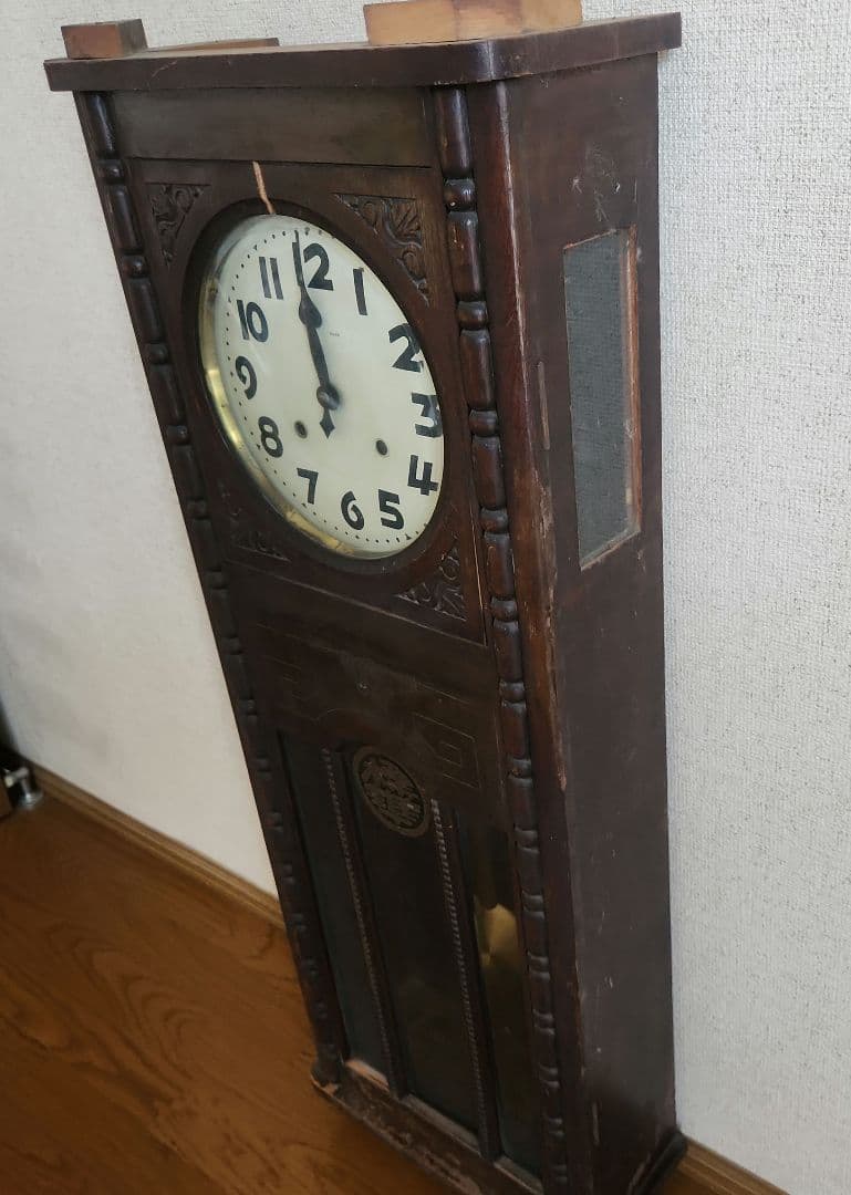 ボンボン時計　ジャンク品　インテリア　レトロ　時計　壁掛け時計　柱時計