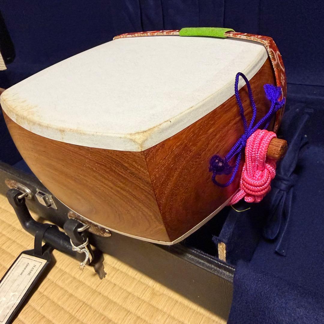 初心者オススメ　三味線　中棹　撥　ハードケース　教本　花梨　丸打胴　延べ棹