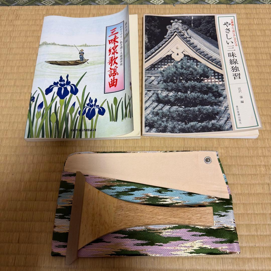 初心者オススメ　三味線　中棹　撥　ハードケース　教本　花梨　丸打胴　延べ棹