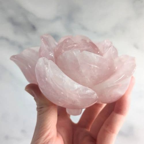 ✧ローズクォーツ ビッグローズ 薔薇 【E】✧